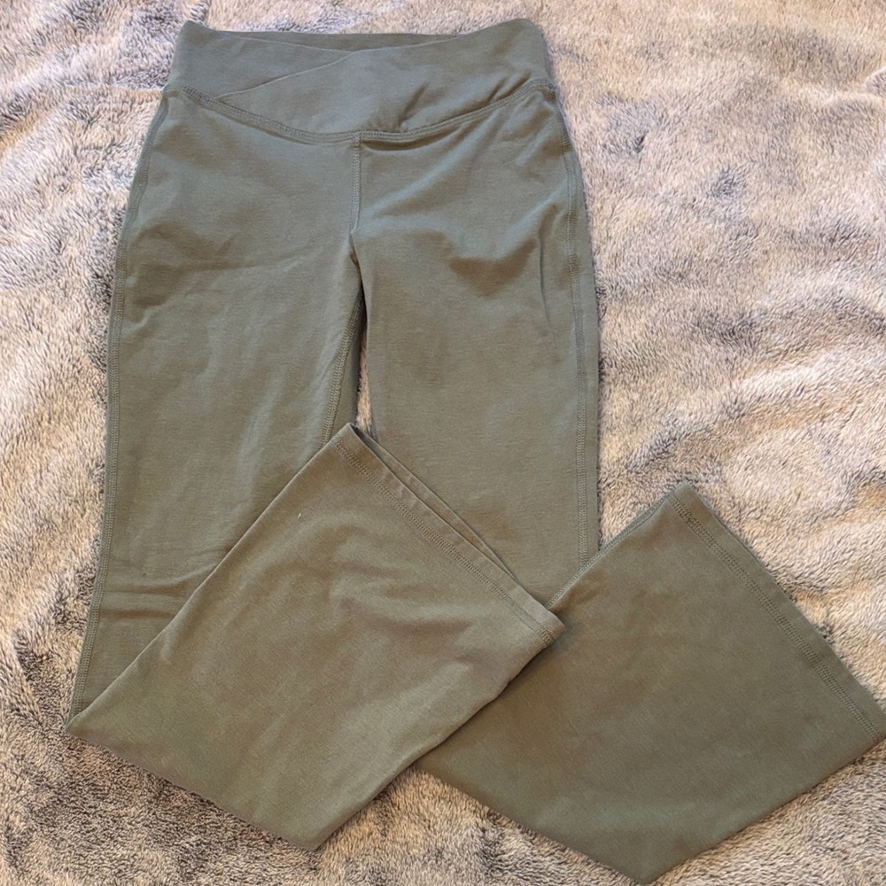 Olive Green Flare Leggings